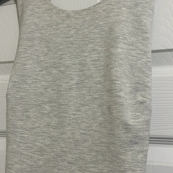 Banana republic heather gray crossed back fit and flare summer dress - Picture 2 of 9